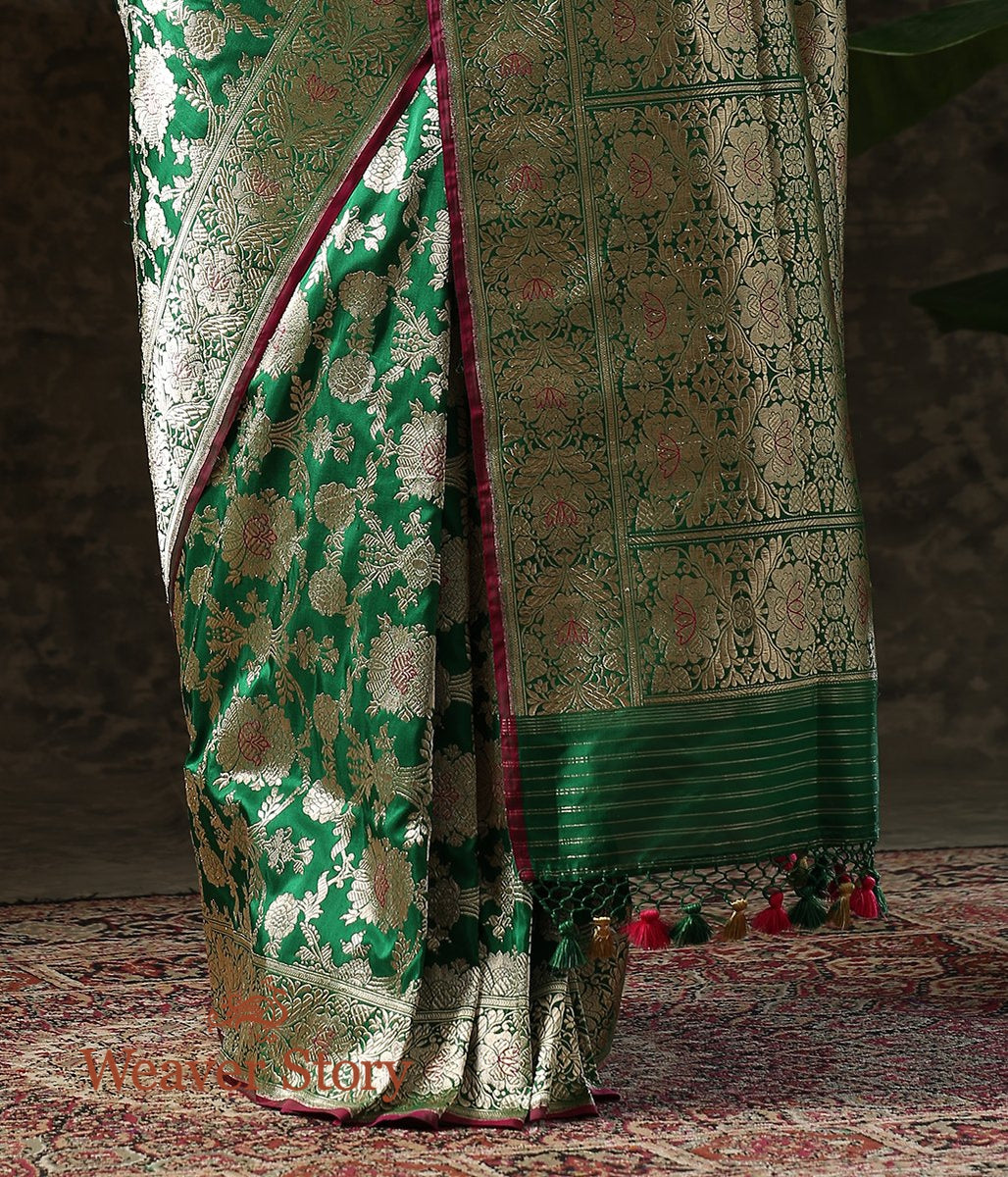 Handwoven_Green_Banarasi_Jangla_Saree_WeaverStory_04