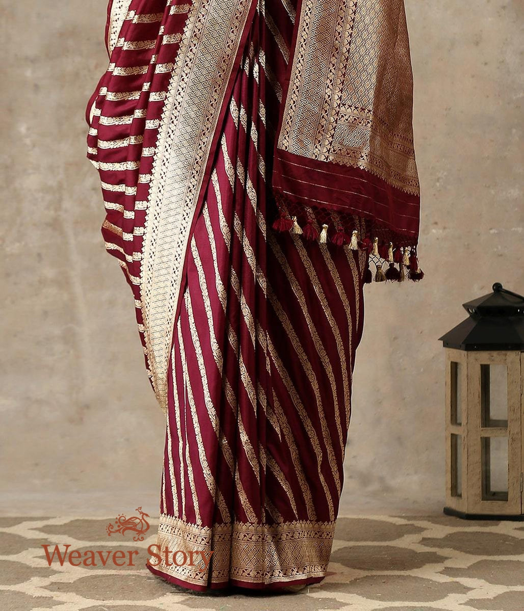 Handwoven_Wine_Diagonal_Bel_Cutwork_Banarasi_Saree_WeaverStory_04