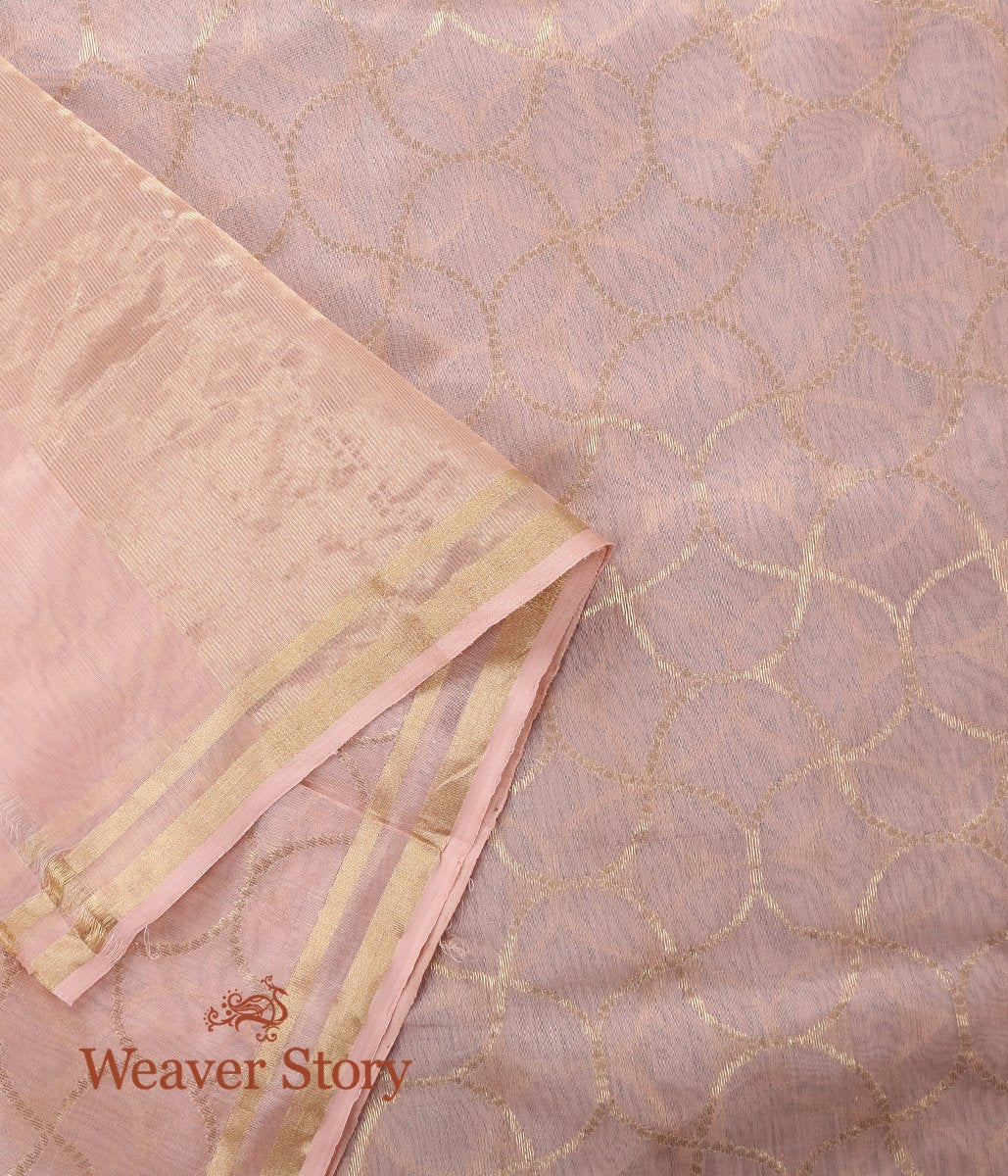 Handloom_Peach_Chanderi_Cotton_Silk_Dupatta_,with_Gold_Zari_Jaal_WeaverStory_04