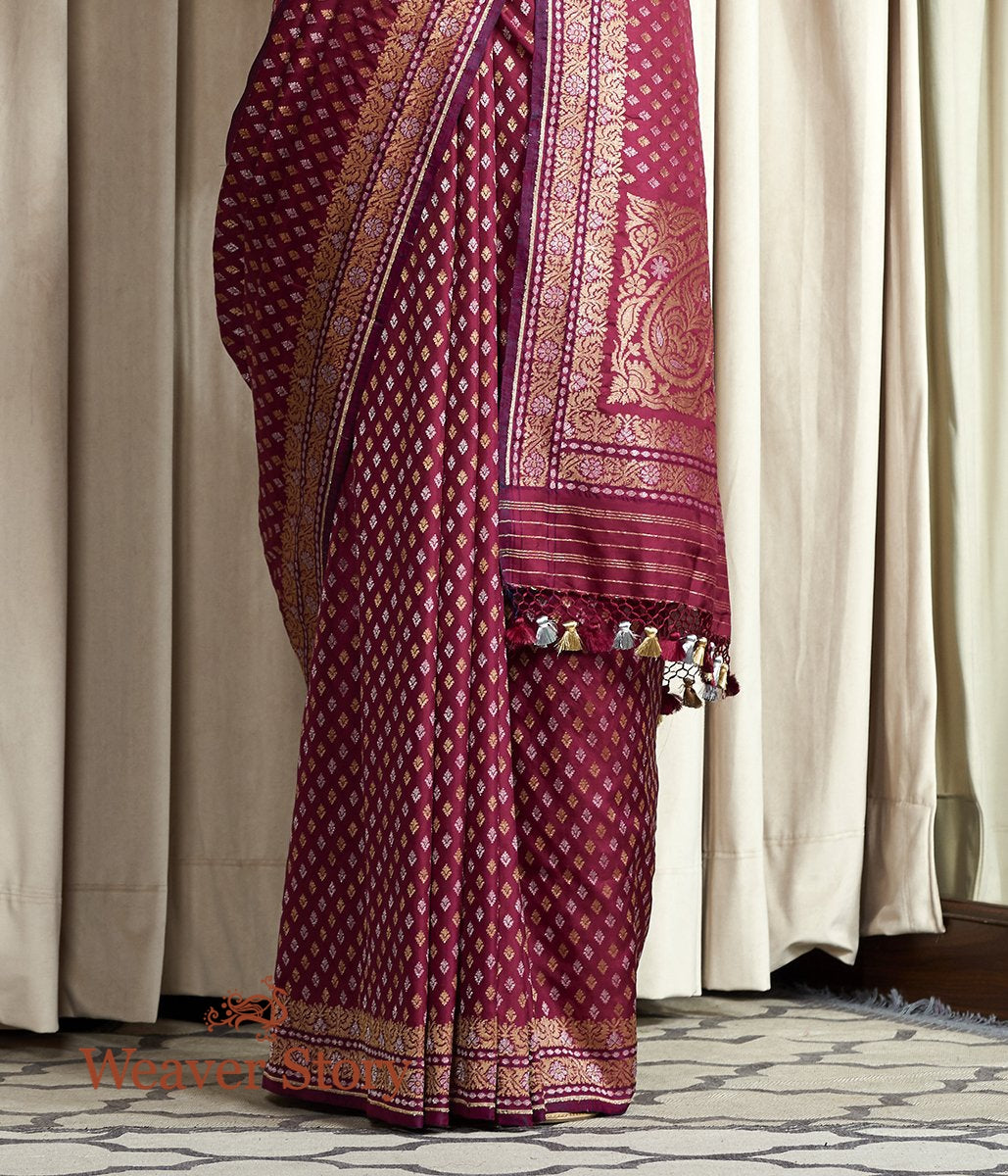 Handwoven_Wine_Neelamabari_Banarasi_Saree_with_Fine_Zari_WeaverStory_04