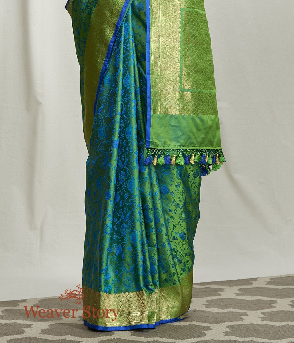 Handwoven_Green_and_Blue_Satin_Reshmi_Jamawar_Saree_WeaverStory_04