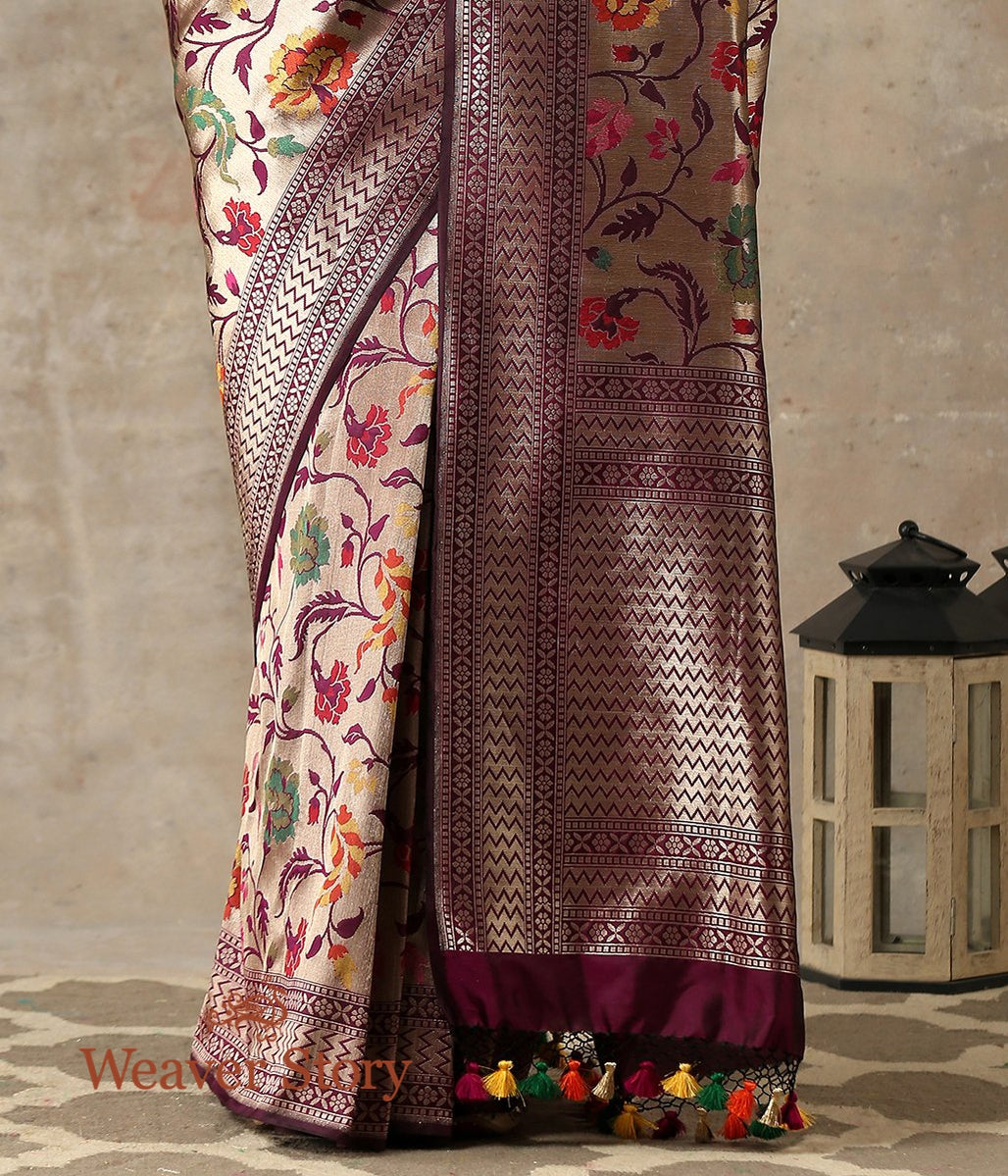 Handwoven_Wine_Meenakari_Jangla_Saree_with_Cutwork_Weave_WeaverStory_04