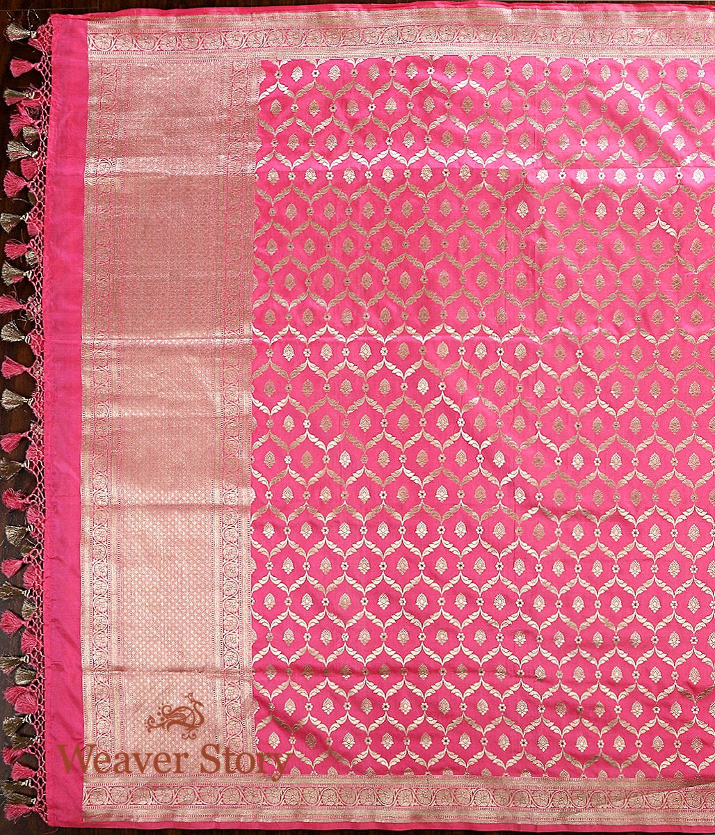 Handloom_Cutwork_Meenakari_Jaal_Pink_Dupatta_WeaverStory_04