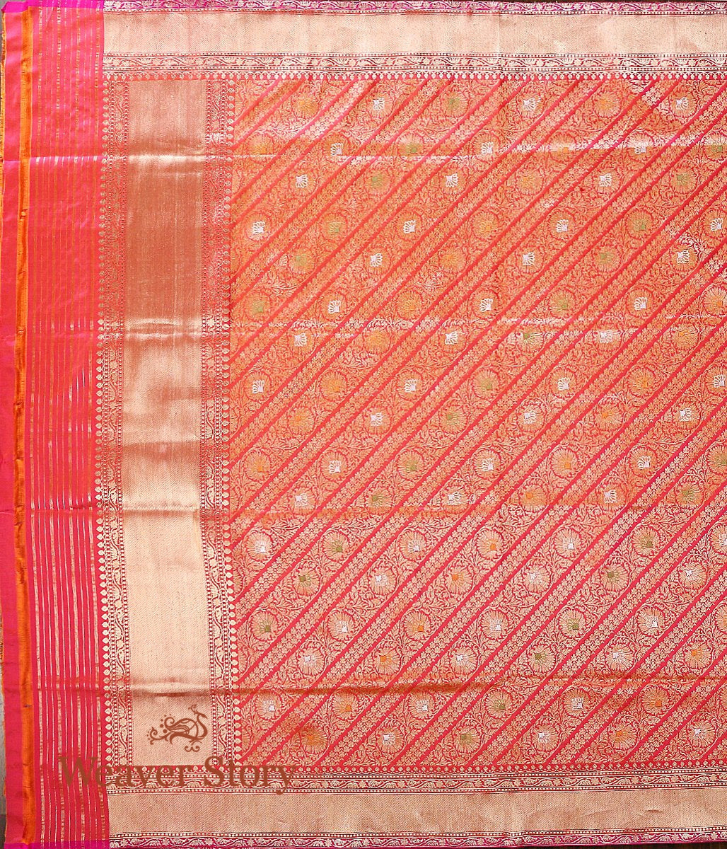 Handloom_Orange_Kimkhab_Dupatta_with_Meenakari_WeaverStory_04