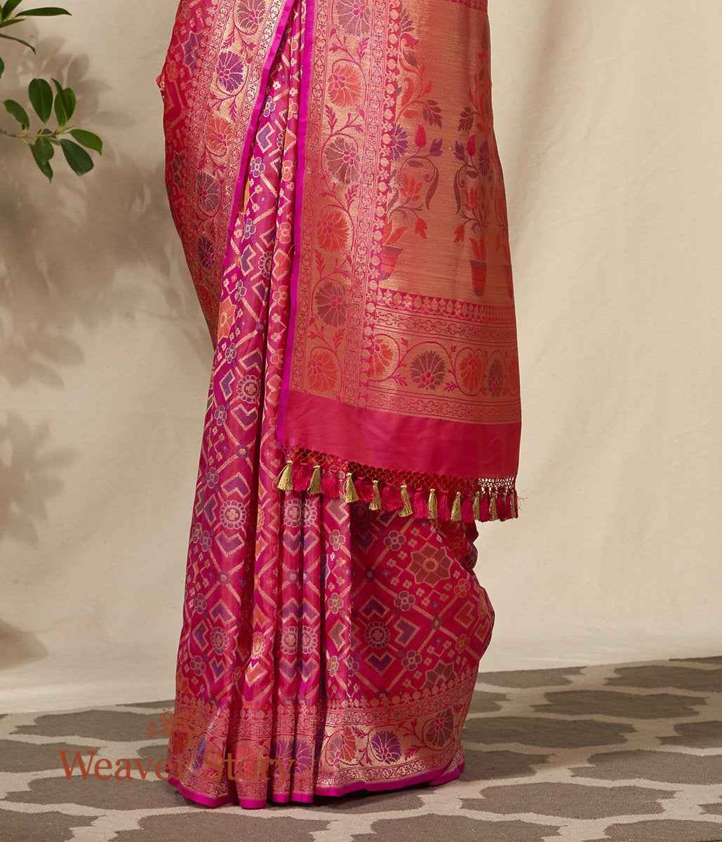 Handloom_Pink_Banarasi_Patola_Saree_with_Meenakari_WeaverStory_04