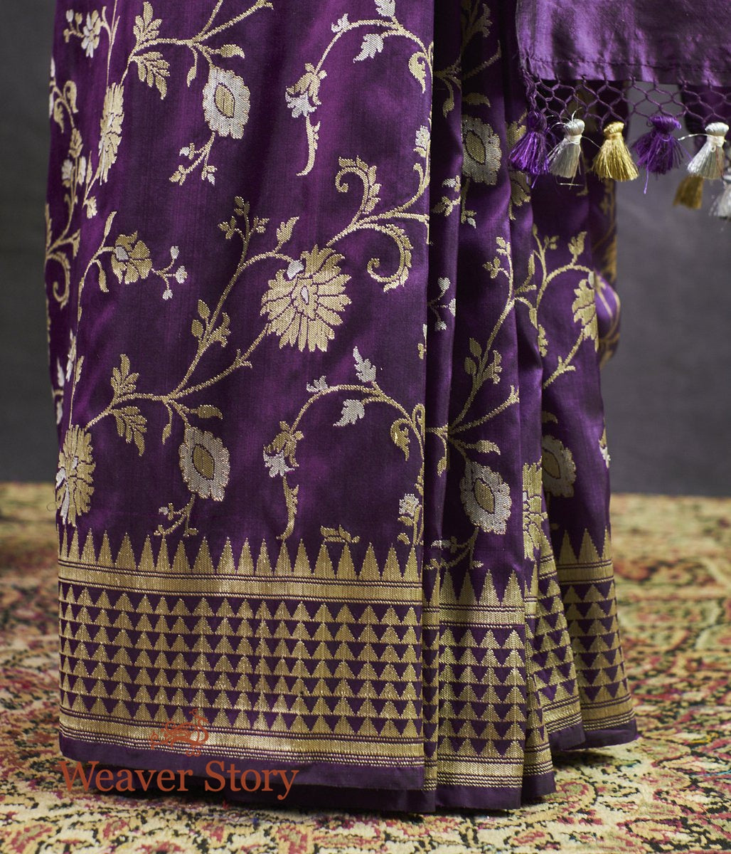 Handwoven_Purple_All_Over_Zari_Jangla_Saree_WeaverStory_04