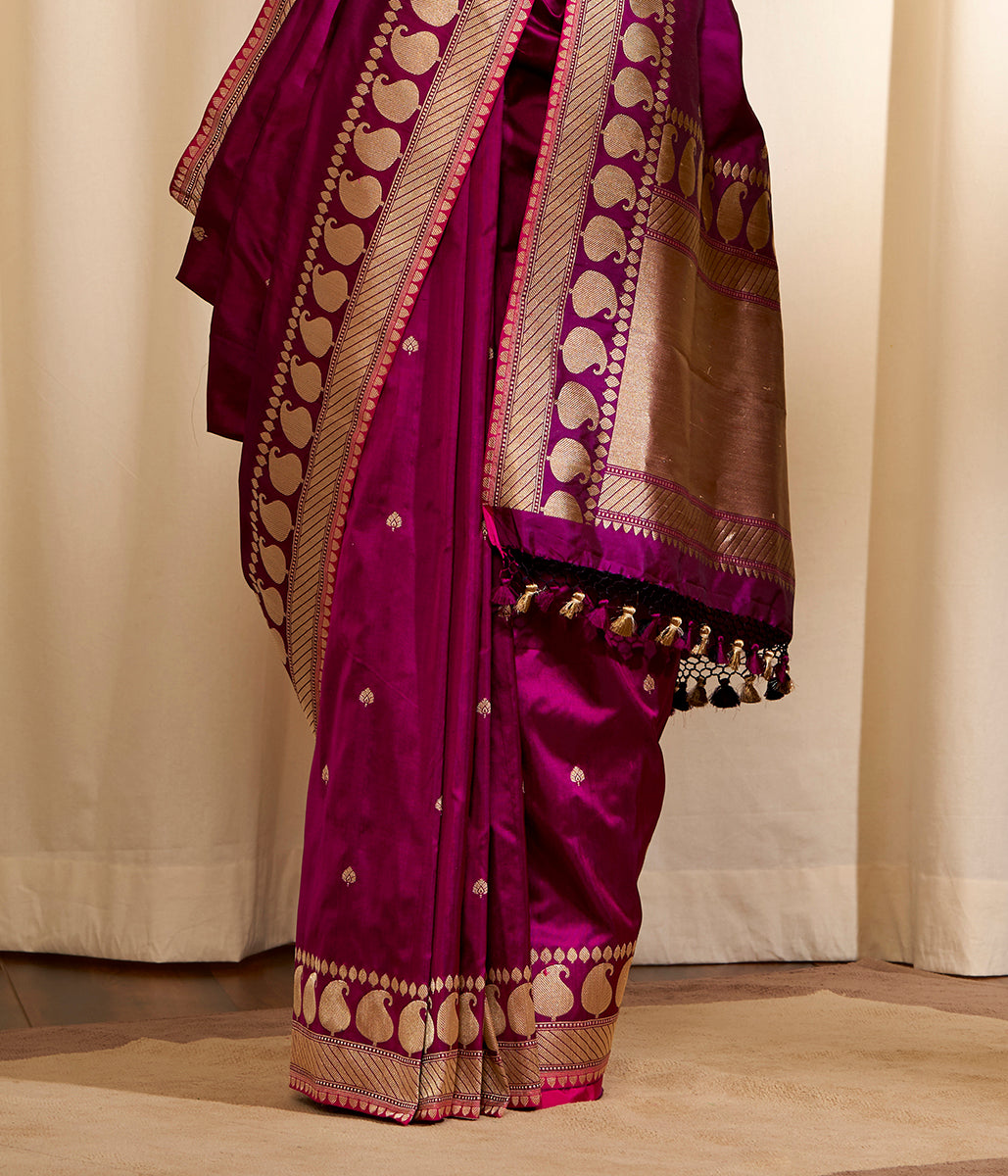 Handloom_Purple_Kadhwa_Booti_Saree_with_Paisley_Border_WeaverStory_04