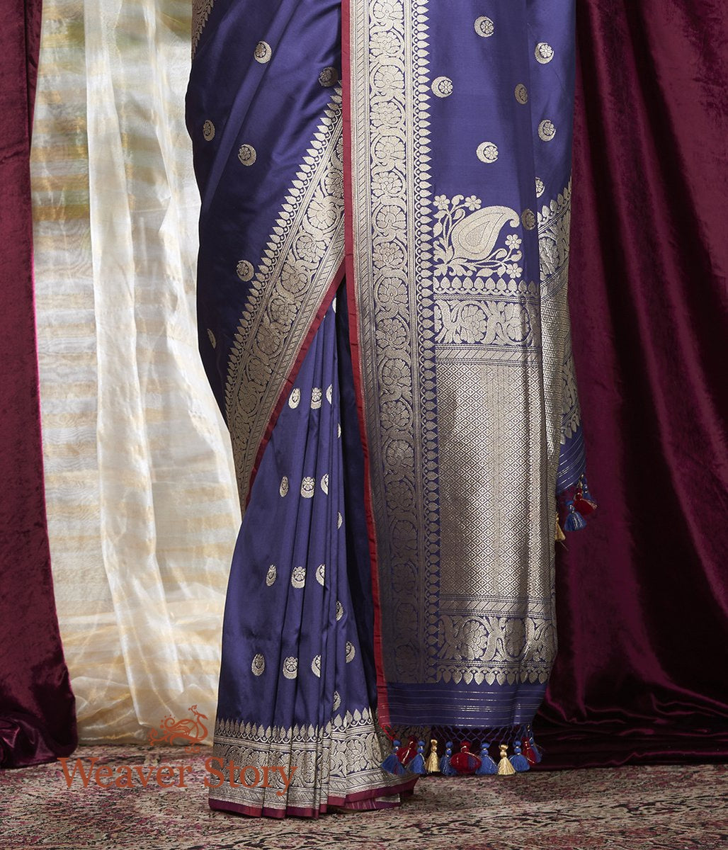 Handwoven_Blue_Chand_Boota_Saree_with_Konia_WeaverStory_04