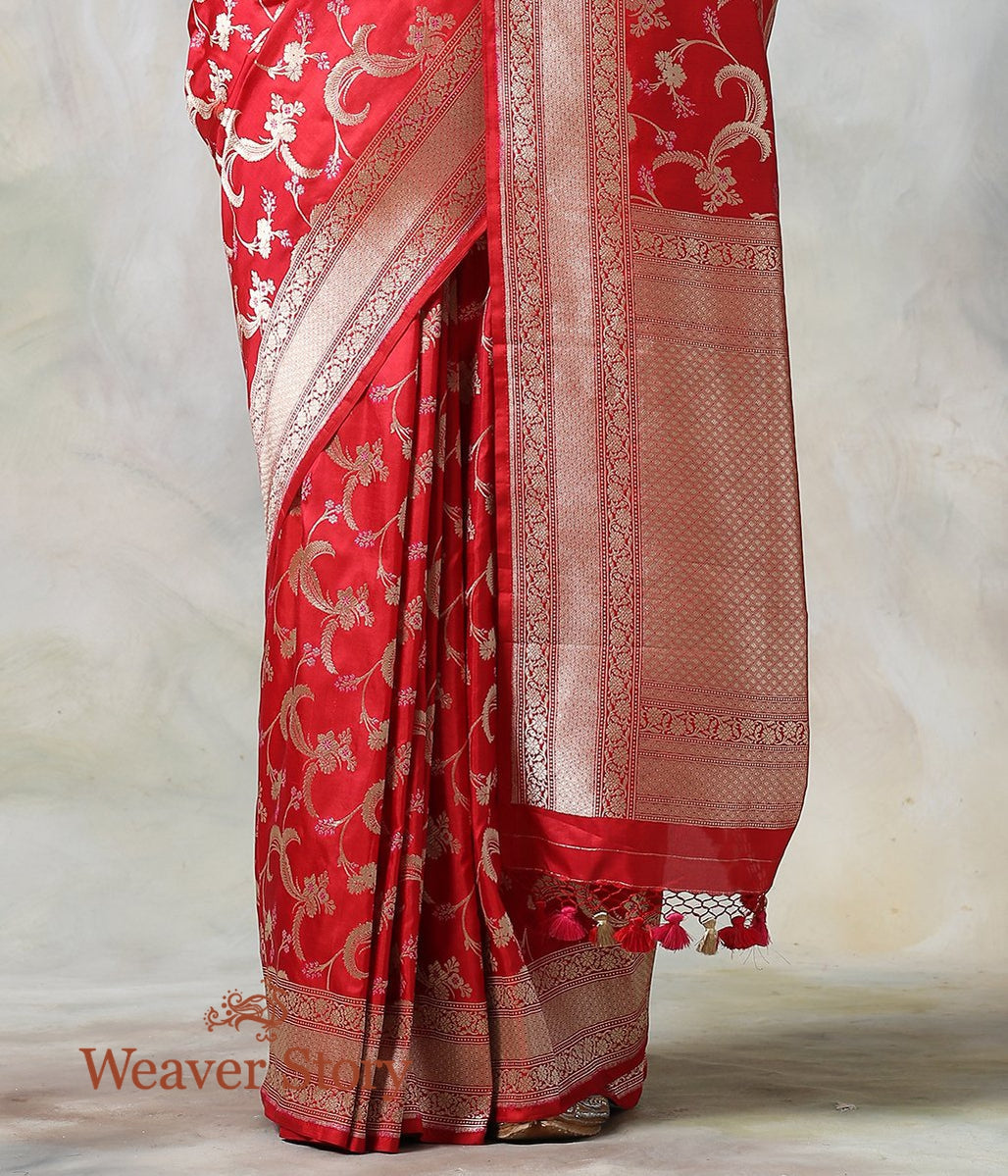 Handwoven_Red_Cutwork_Jangla_Saree_with_Delicate_Meenakari_WeaverStory_04