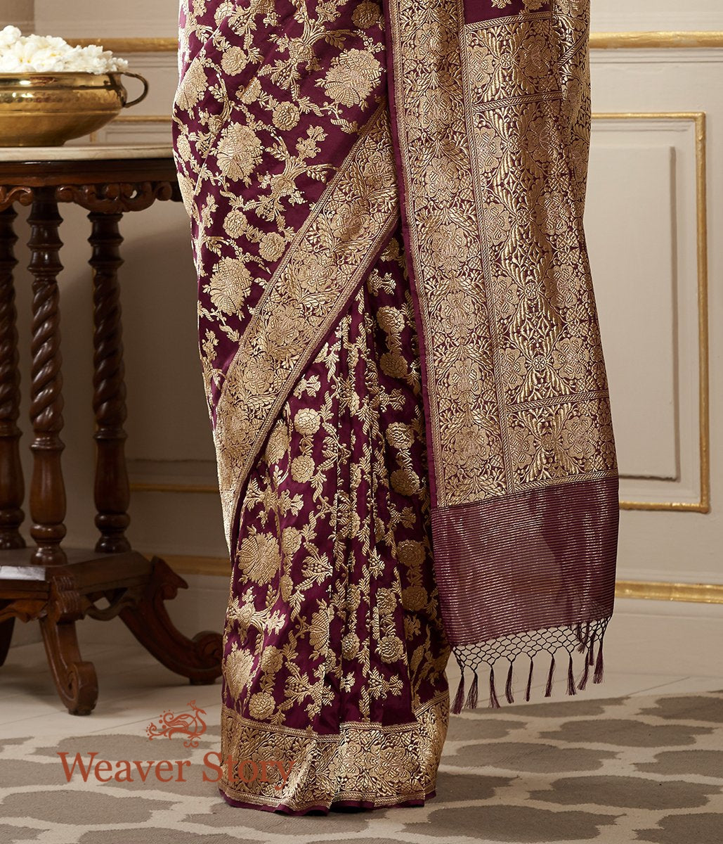 Handloom_Wine_Banarasi_Jangla_with_Fine_Meenakari_WeaverStory_04