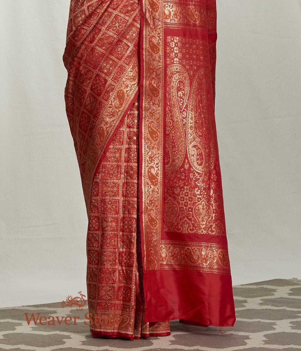 Handwoven_Red_Banarasi_Gharchola_Saree_WeaverStory_04