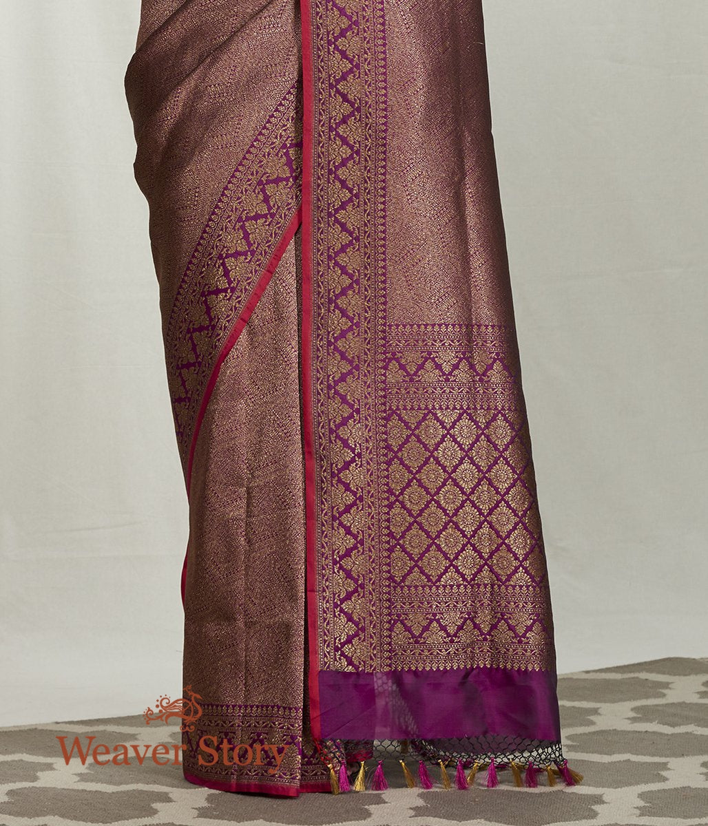 Handwoven_Wine_Antique_Zari_Tanchoi_Saree_WeaverStory_04