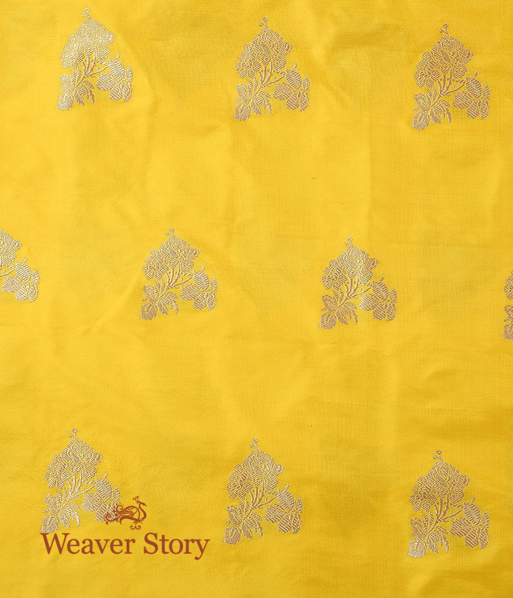 Handloom_Yellow_Kadhwa_Boota_Silk_Fabric_WeaverStory_04