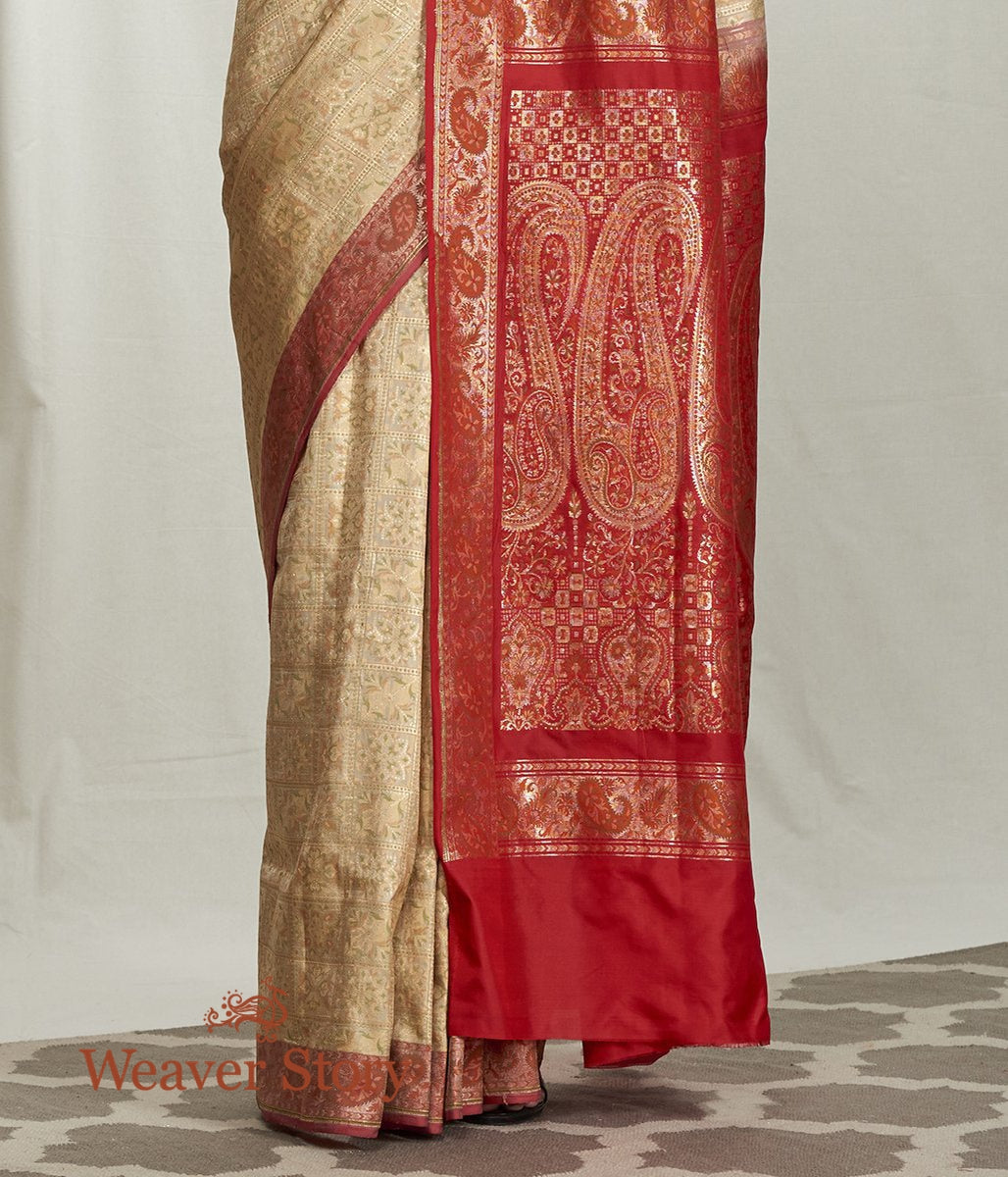 Handwoven_Cream_and_Red_Banarasi_Gharchola_Saree_WeaverStory_04