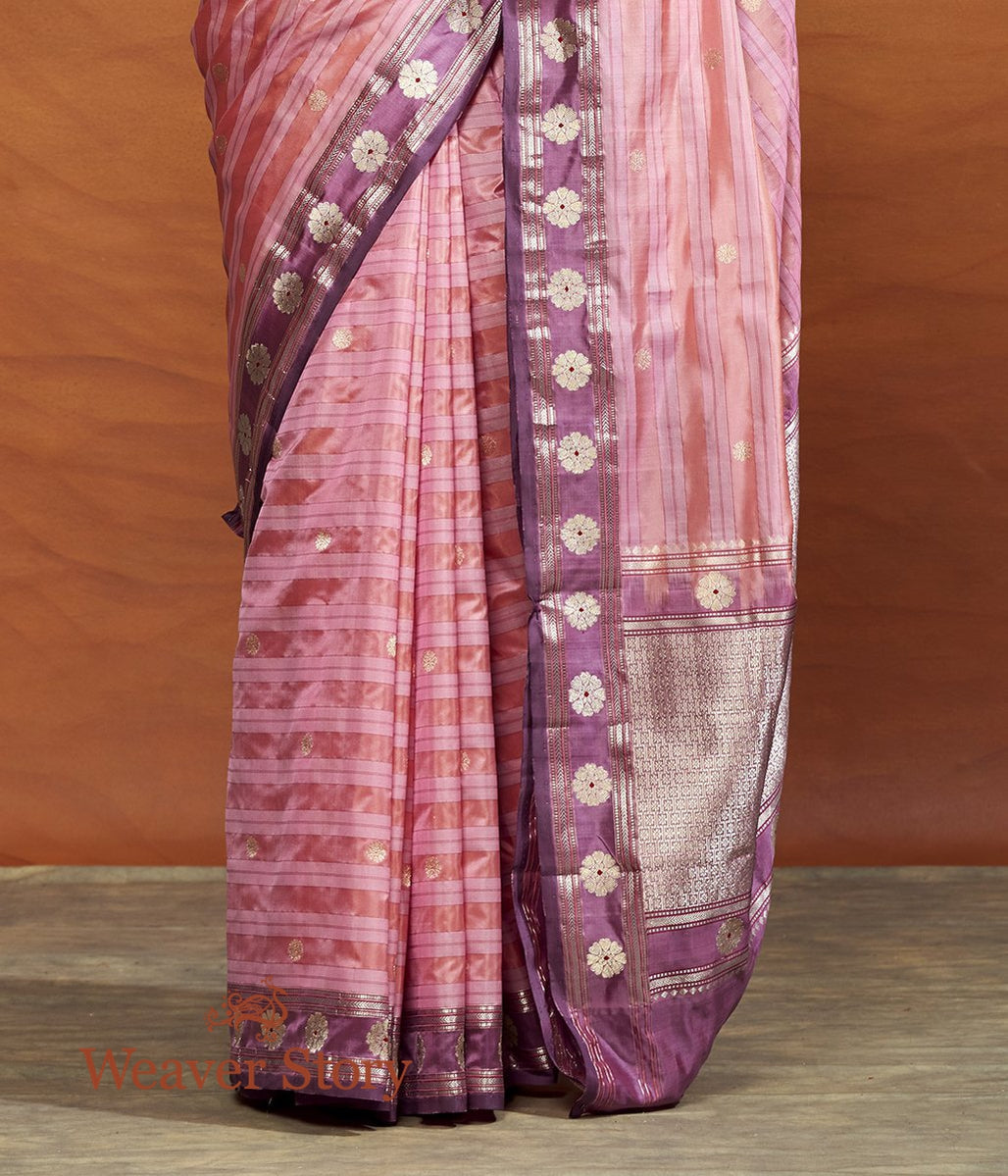 Handwoven_Pink_Katan_Silk_Saree_with_Stripes_WeaverStory_04