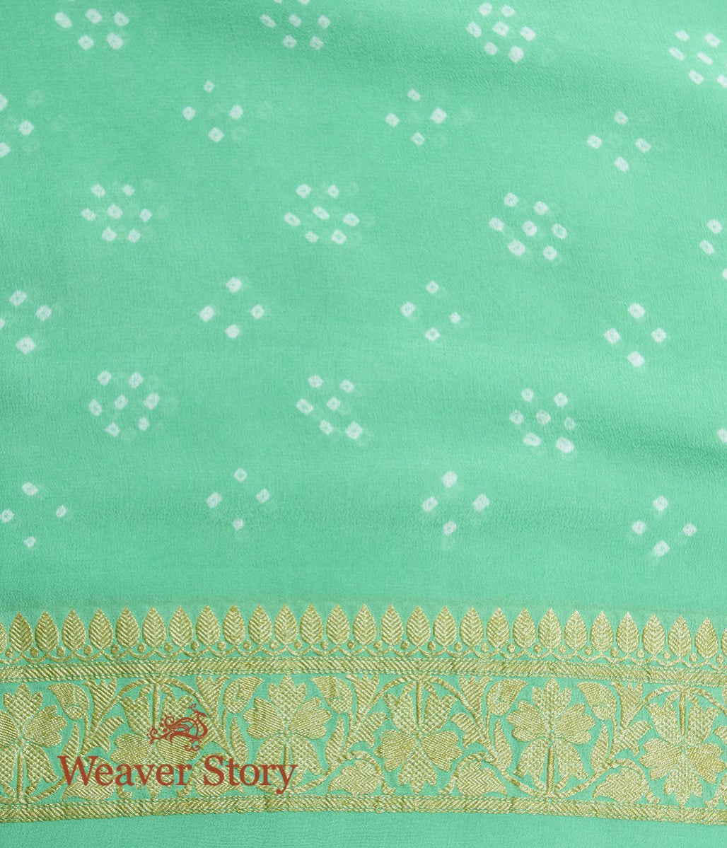 Handloom_Sea_Green_Bandhej_Saree_WeaverStory_05