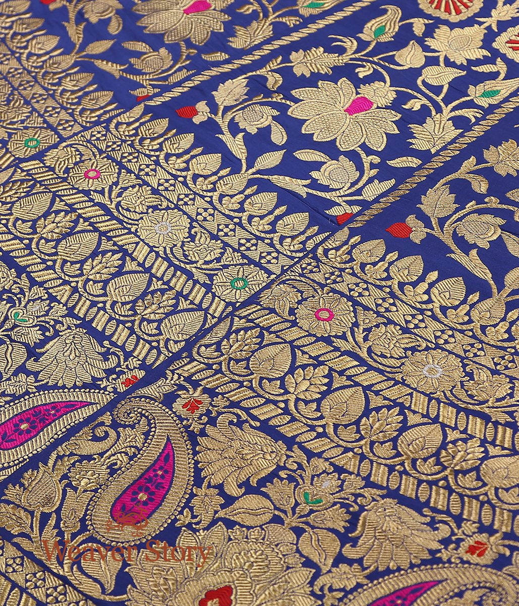 Blue_Handloom_Kadhwa_Banarasi_Lehenga_with_Meenakari_WeaverStory_05