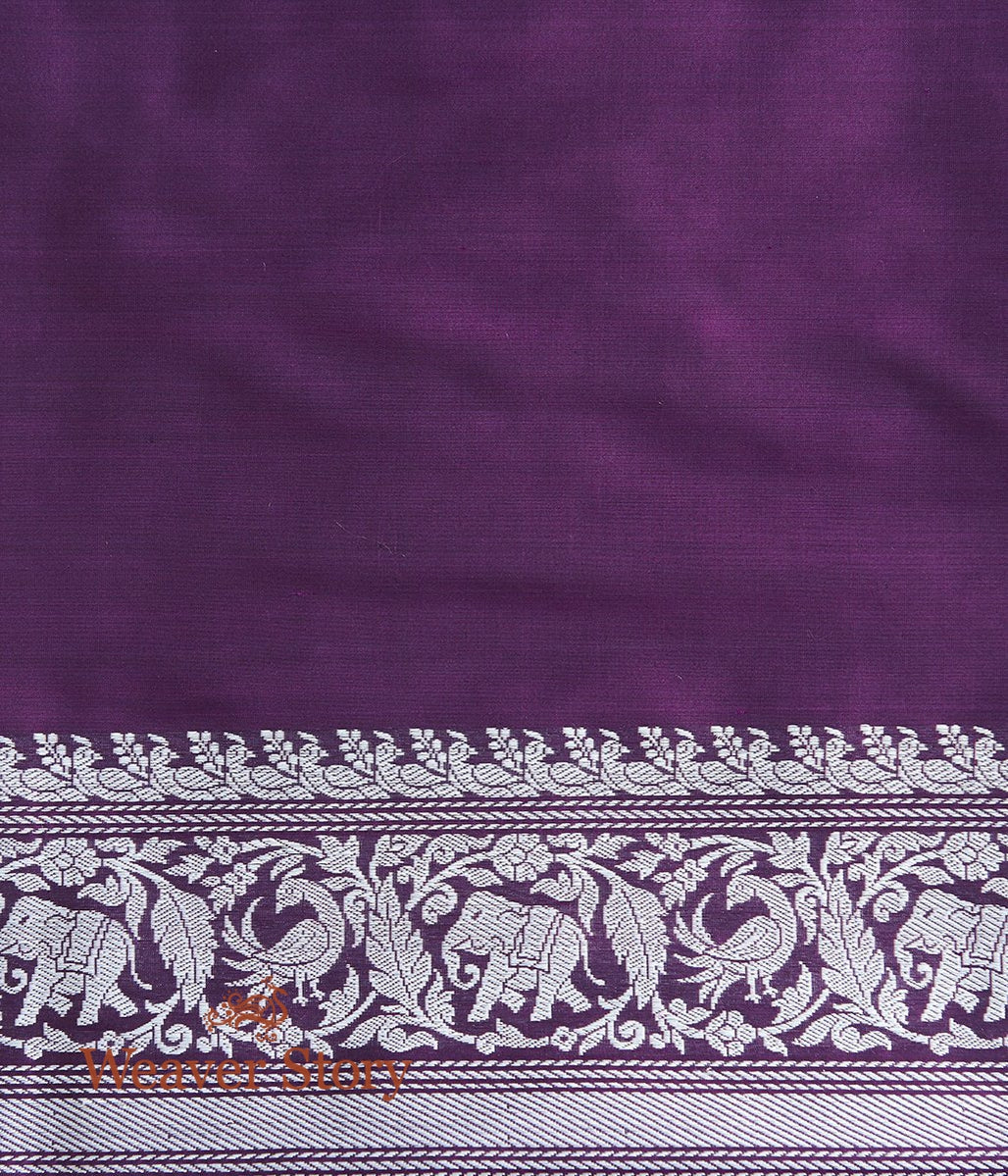 Handwoven_Wine_Kadhwa_Shikargah_Saree_with_Silver_Zari_Border_WeaverStory_05