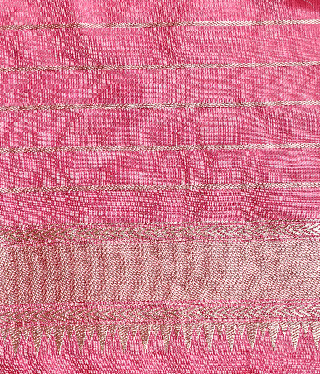 Handloom_Pink_Kadhwa_Booti_with_Gold_Zari_and_Meenakari_Border_WeaverStory_05