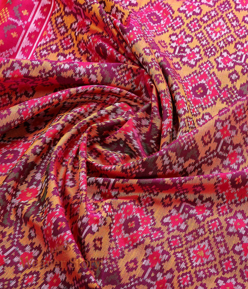 Handloom_Pink_&_Mustard_Dual_Tone_Patola_Dupatta_WeaverStory_05
