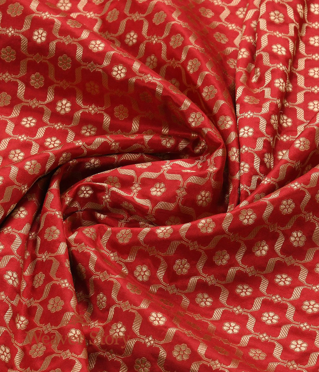 Handloom_Red_Katan_Silk_Jangla_Dupatta_WeaverStory_05