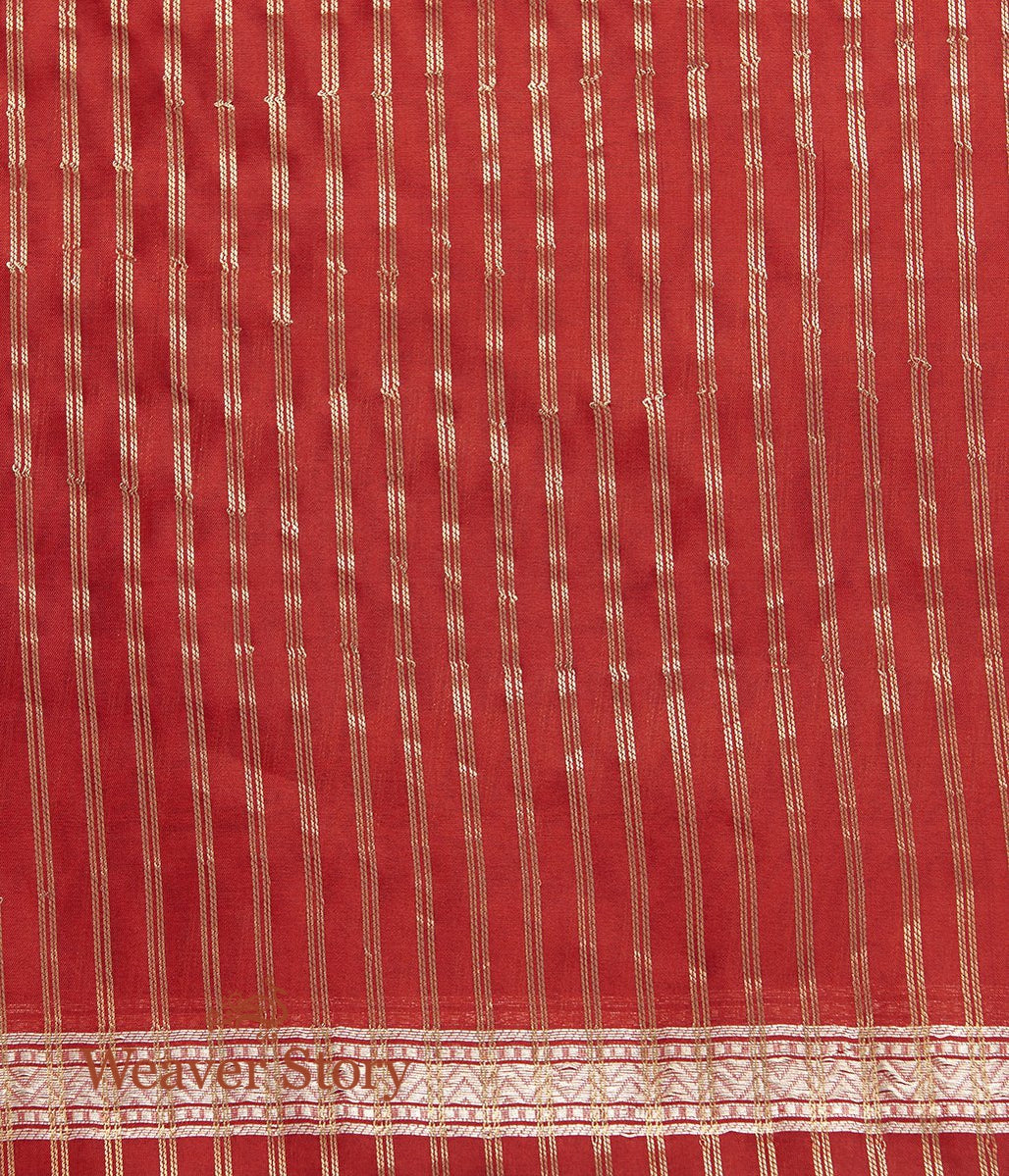 Handloom_Red_Kora_Silk_Banarasi_Saree_with_Ambi_Border_WeaverStory_05
