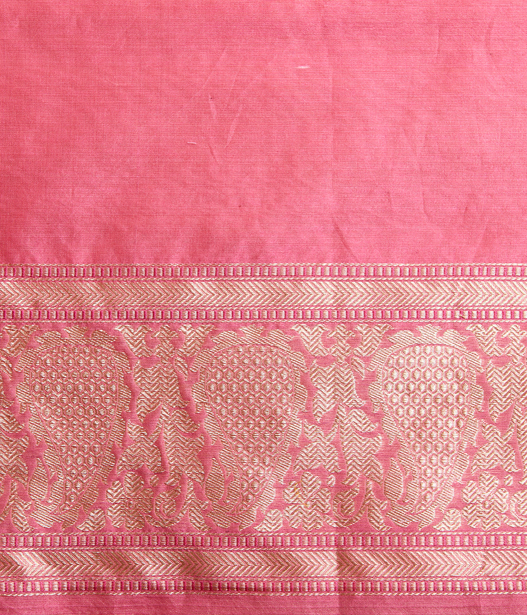 Handloom_Rose_Pink_Kora_Cotton_with_Kadhwa_Boota_WeaverStory_05