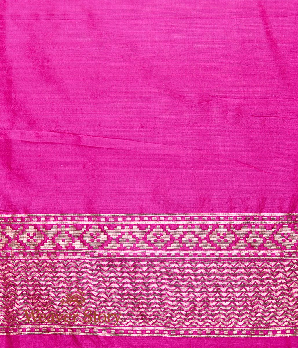 Handwoven_Orange_Pink_Meenakari_Banarasi_Patola_Saree_WeaverStory_05