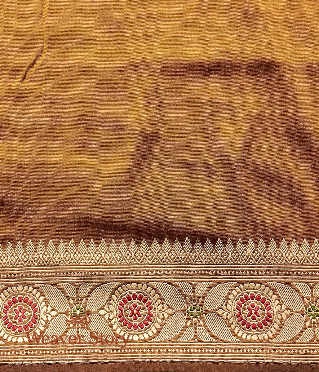 Handloom_Copper_Baluchari_Saree_with_Elephant_Pallu_WeaverStory_05