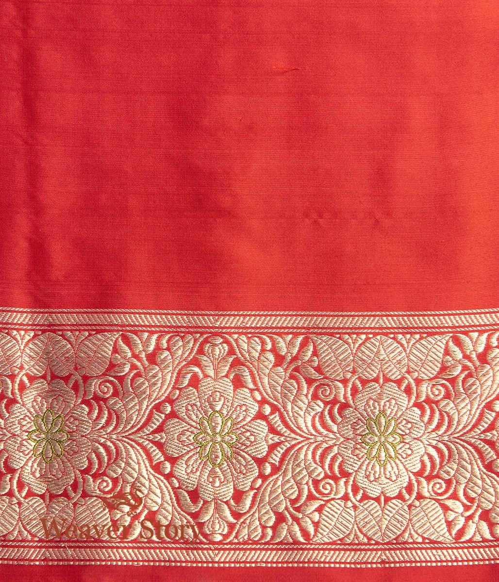 Handwoven_Red_Kadhwa_Jangla_Saree_with_Green_Meenakari_WeaverStory_05