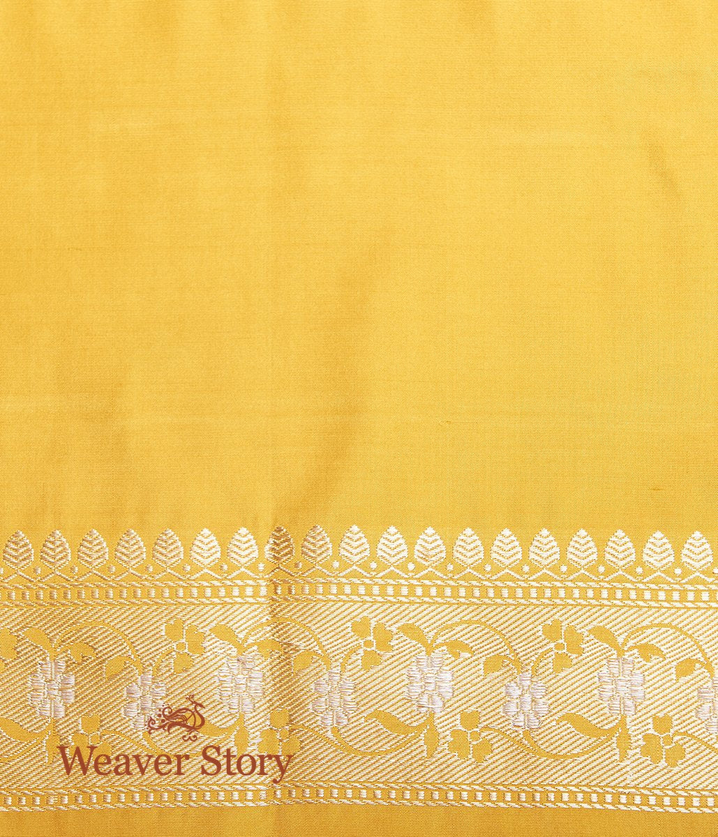 Handloom_Mango_Yellow_Sona_Rupa_Kadhwa_Jangla_Saree_with_Delicate_Border_WeaverStory_05
