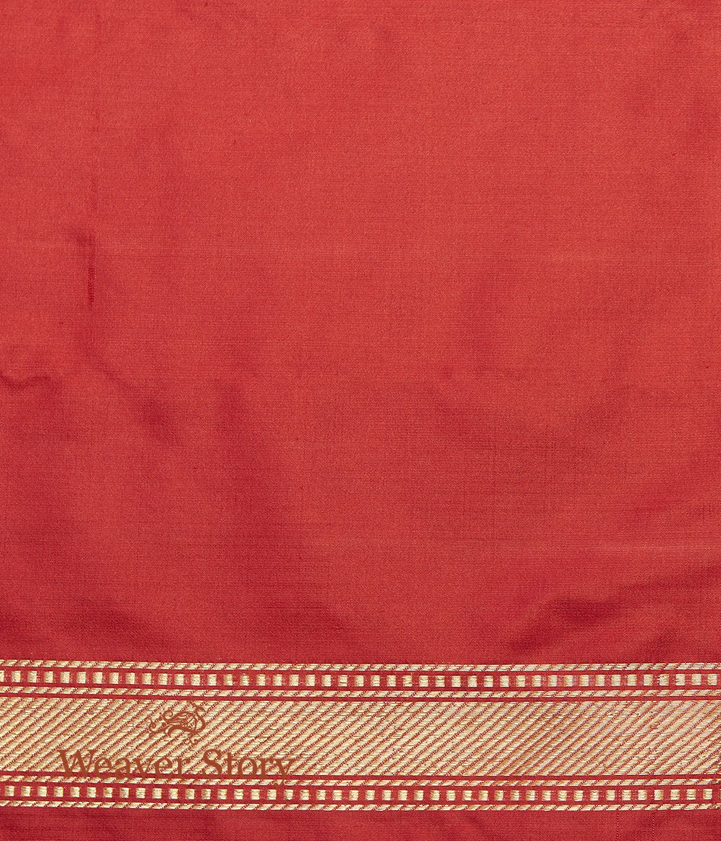Handwoven_Red_Kadhwa_Booti_Banarasi_Saree_with_Green_Meenakari_WeaverStory_05