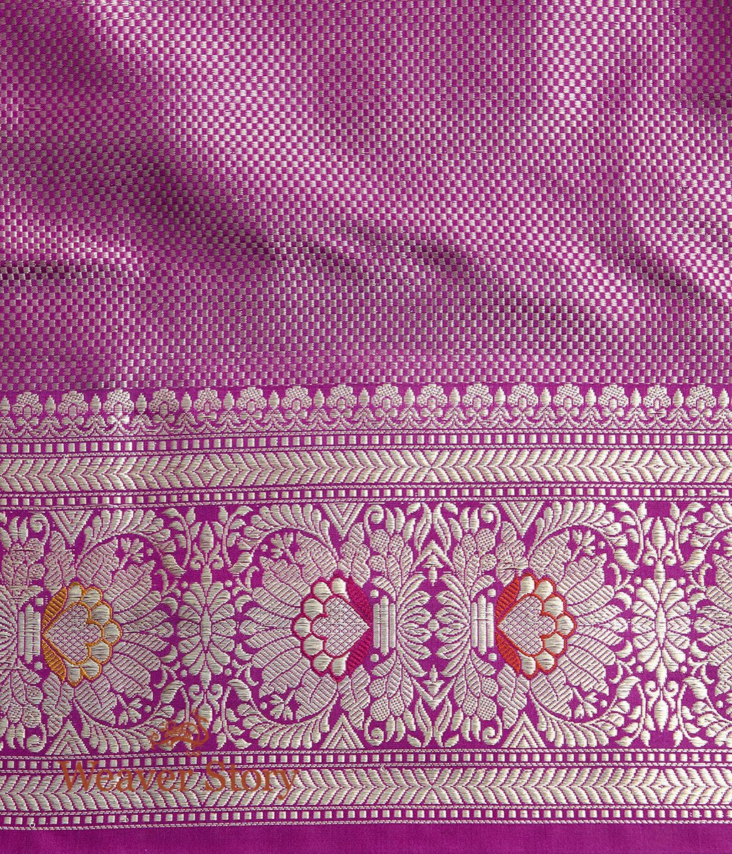 Handwoven_Purple_Kadhwa_Meenakari_Jangla_Saree_WeaverStory_05