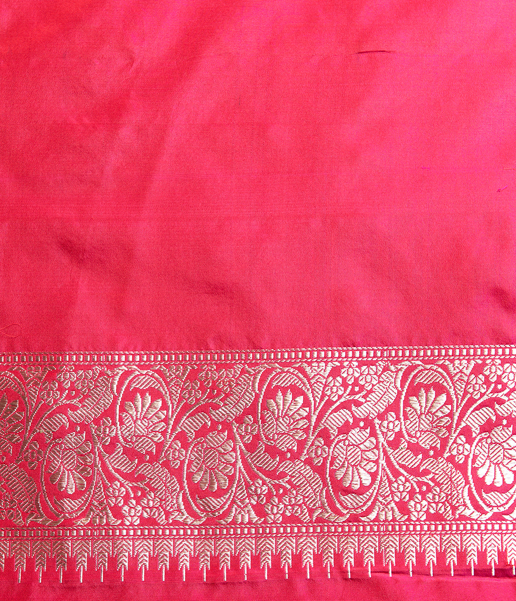 Handloom_Hot_Pink_Kadhwa_Jangla_Saree_with_Gold_Silver_Zari_WeaverStory_05