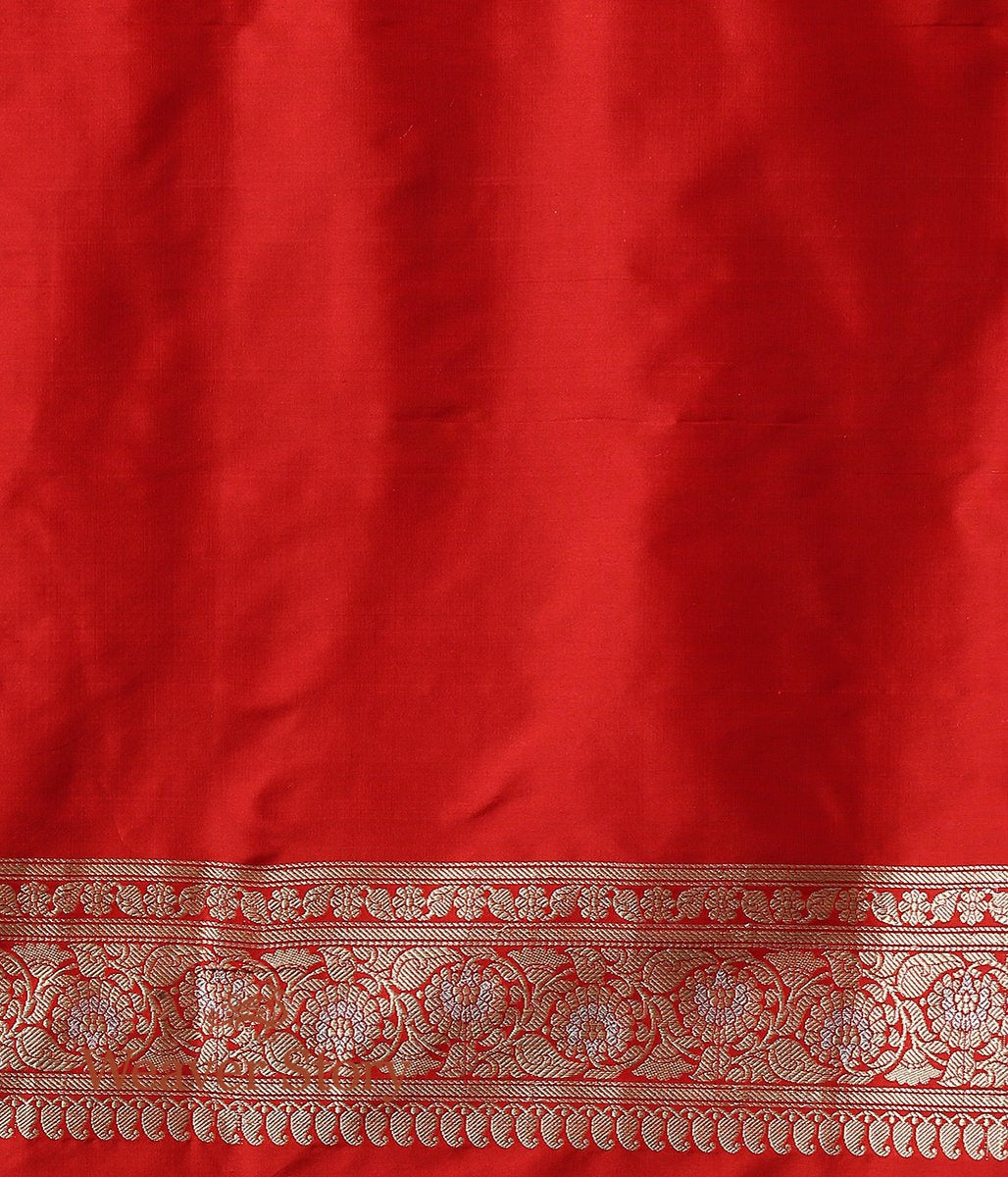 Handwoven_Red_Mughal_Booti_Jangla_Saree_WeaverStory_05