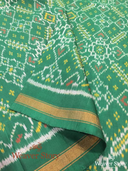 Handwoven_Rajkot_Patola_Silk_Dupatta_in_Green_WeaverStory_05