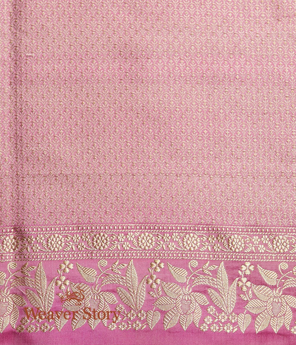 Handwoven_Rose_Pink_Kadhwa_Boota_Saree_with_Floral_Border_WeaverStory_05