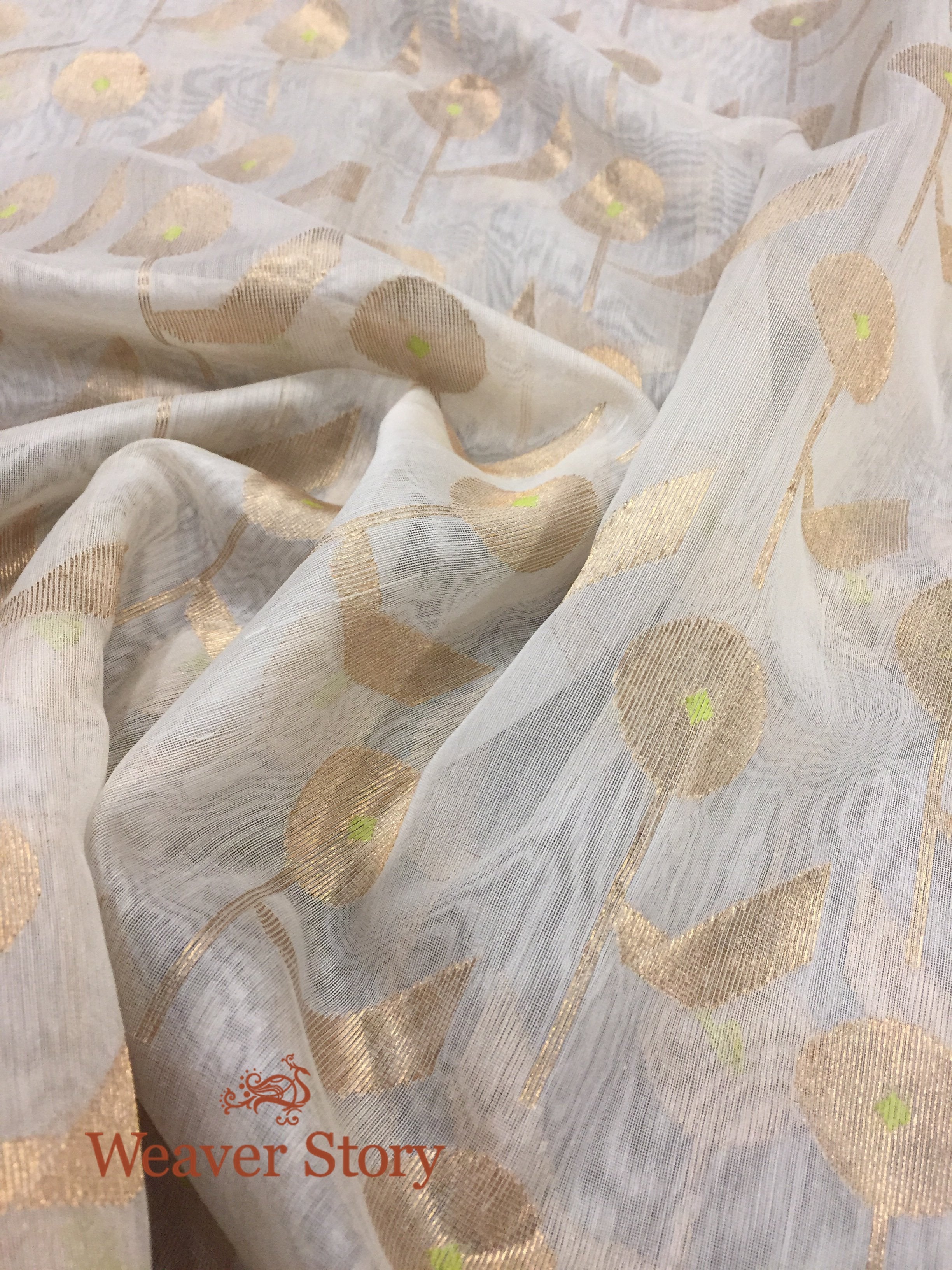 Handloom_Cotton_Silk_Chanderi_Dupatta_in_Offwhite_WeaverStory_05