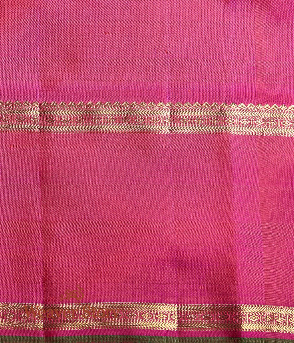 Handloom_Orange_Zari_Checks_Kanjivaram_Saree_WeaverStory_05