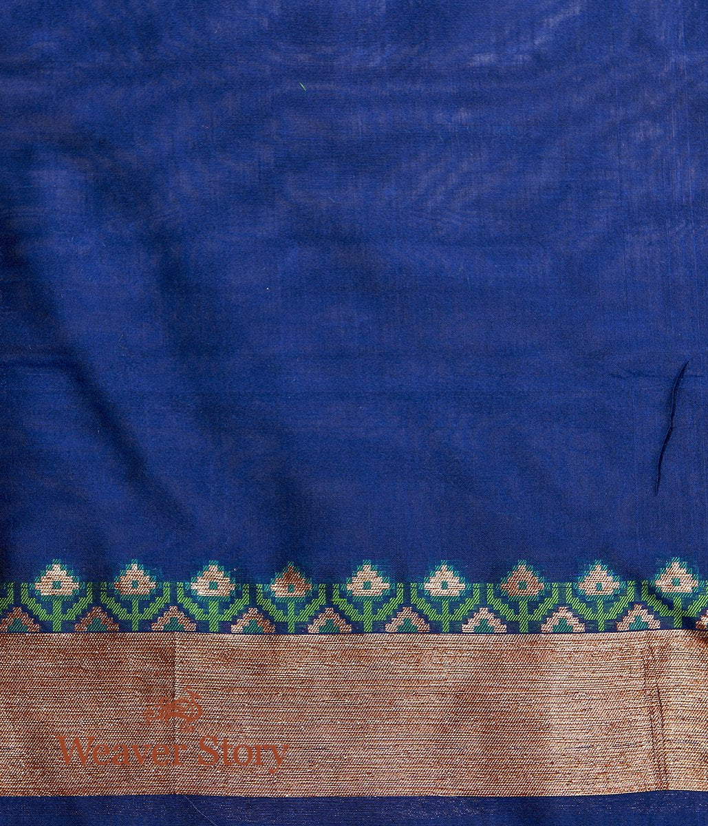 Handwoven_Antique_Zari_Base_Blue_and_Green_Banarasi_Patola_Saree_WeaverStory_05