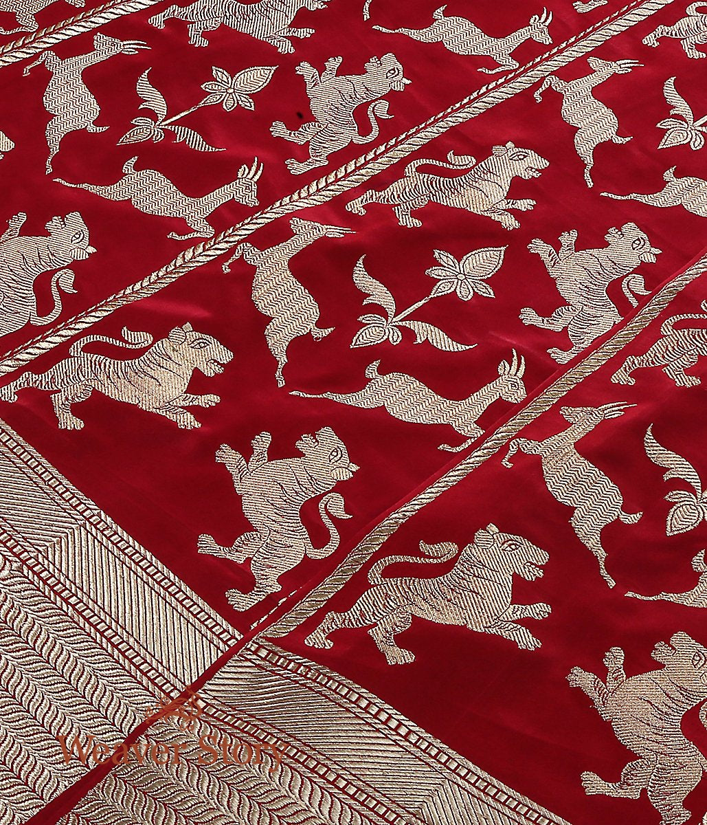 Handloom_Banarasi_Shikargah_Lehenga_in_Maroon_WeaverStory_05