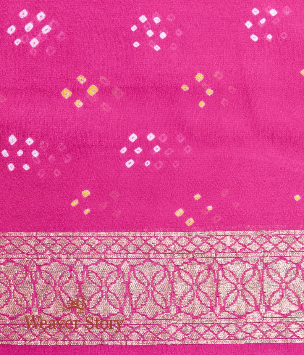 Handwoven_Magenta_Banarasi_Bandhej_Saree_WeaverStory_05