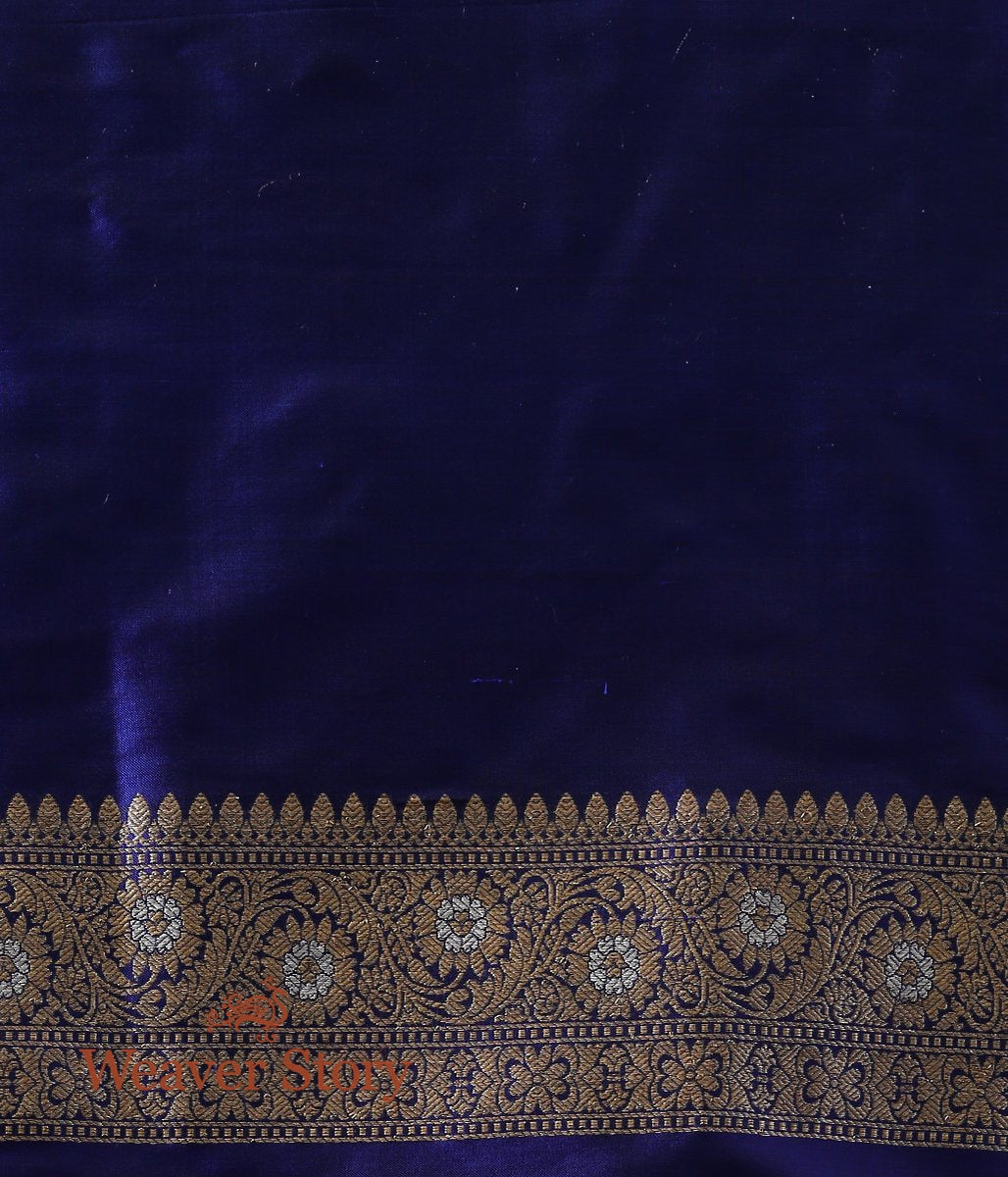 Handwoven_Blue_Kadhwa_Booti_Banarasi_Saree_WeaverStory_05
