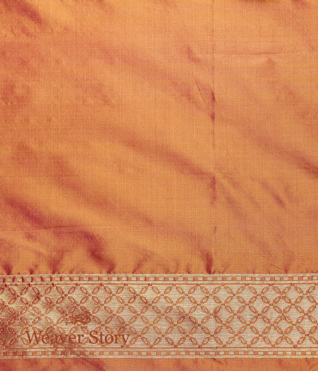 Handwoven_Mustard_Meenakari_Banarasi_Patola_Saree_with_Peach_Border_WeaverStory_05