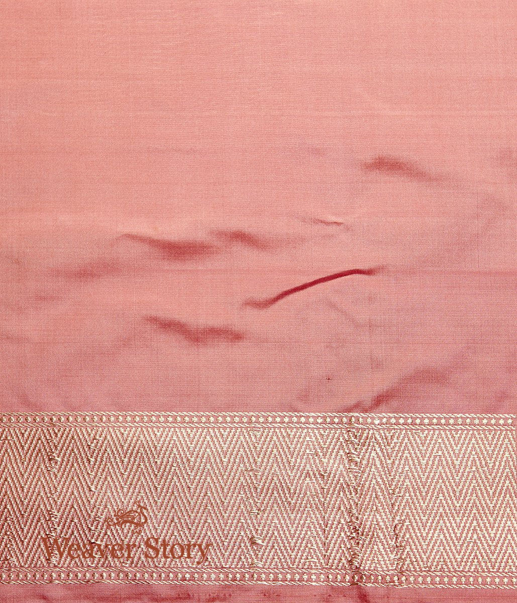 Handwoven_Light_Pink_Banarasi_Saree_with_Gold_Chevron_Border_WeaverStory_05