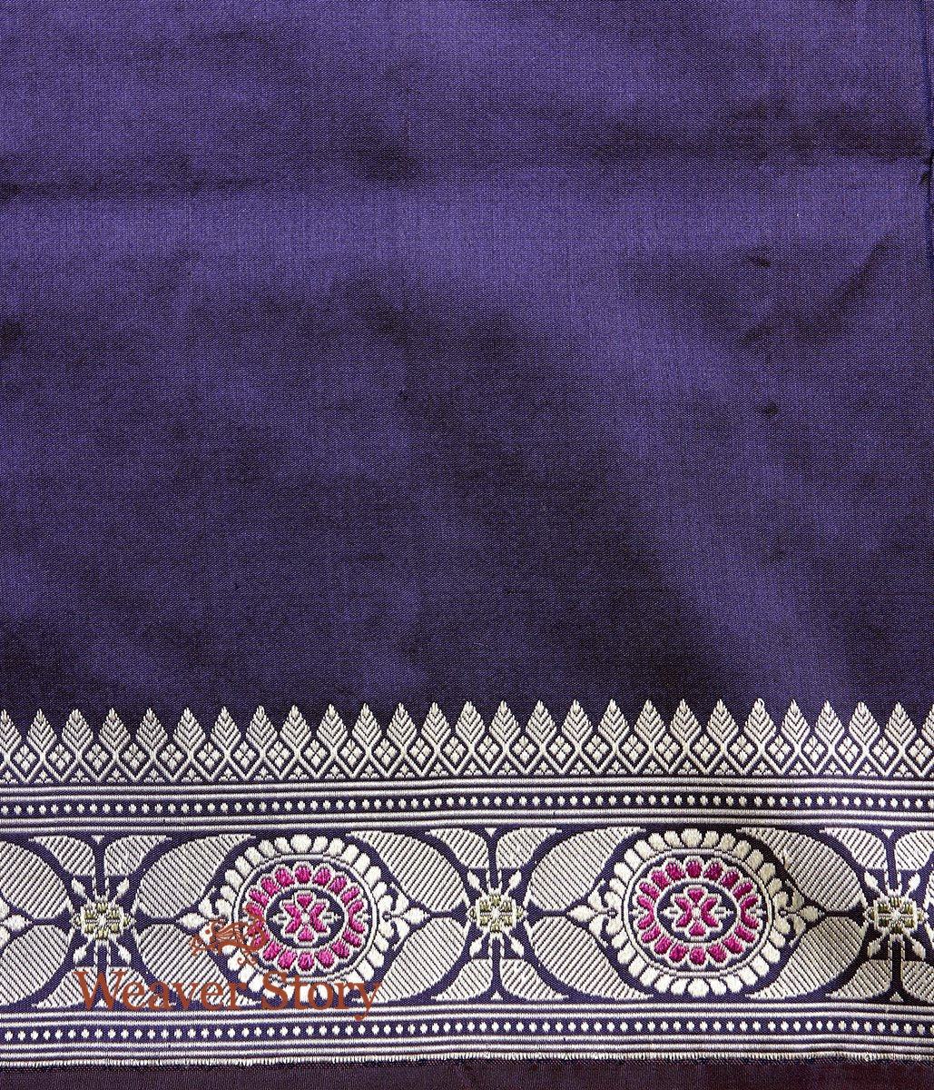 Handwoven_Banarasi_Baluchari_Saree_in_Dark_Purple_with_Elephant_Pallu_WeaverStory_05