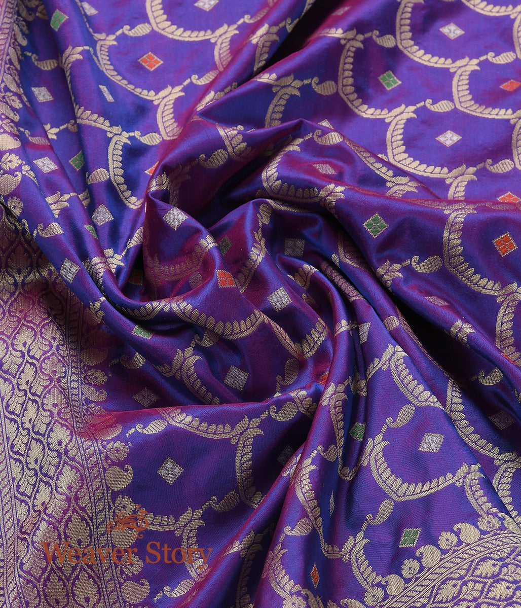 Handloom_Purple_Cutwork_Jangla_Dupatta_WeaverStory_05