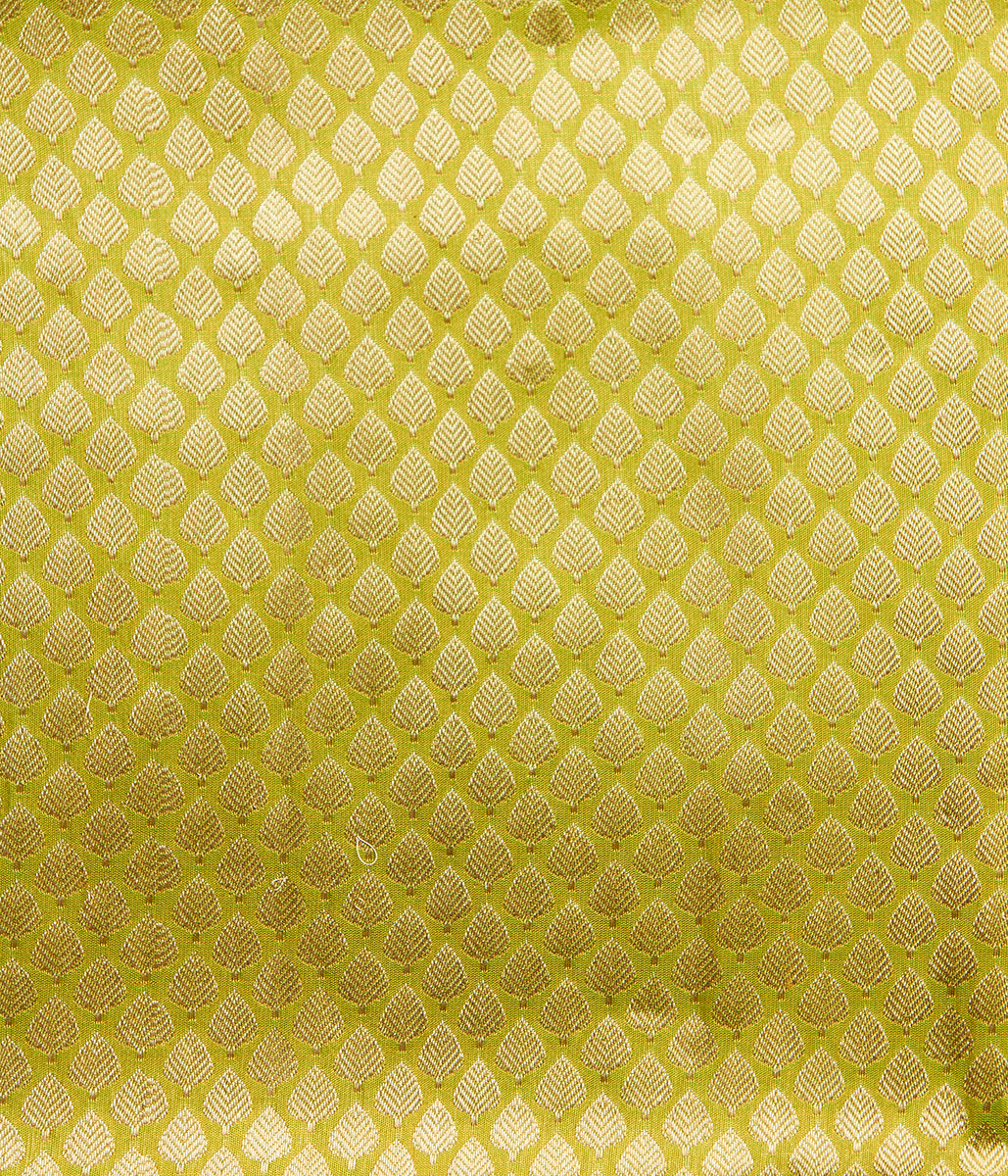 Handwoven_Green_Small_Leaf_Booti_Saree_with_Turquoise_Selvedge_WeaverStory_05