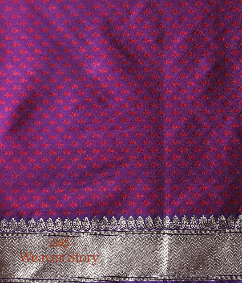 Handloom_Purple_Kadhwa_Jangla_Saree_with_Wine_Selvedge_WeaverStory_05