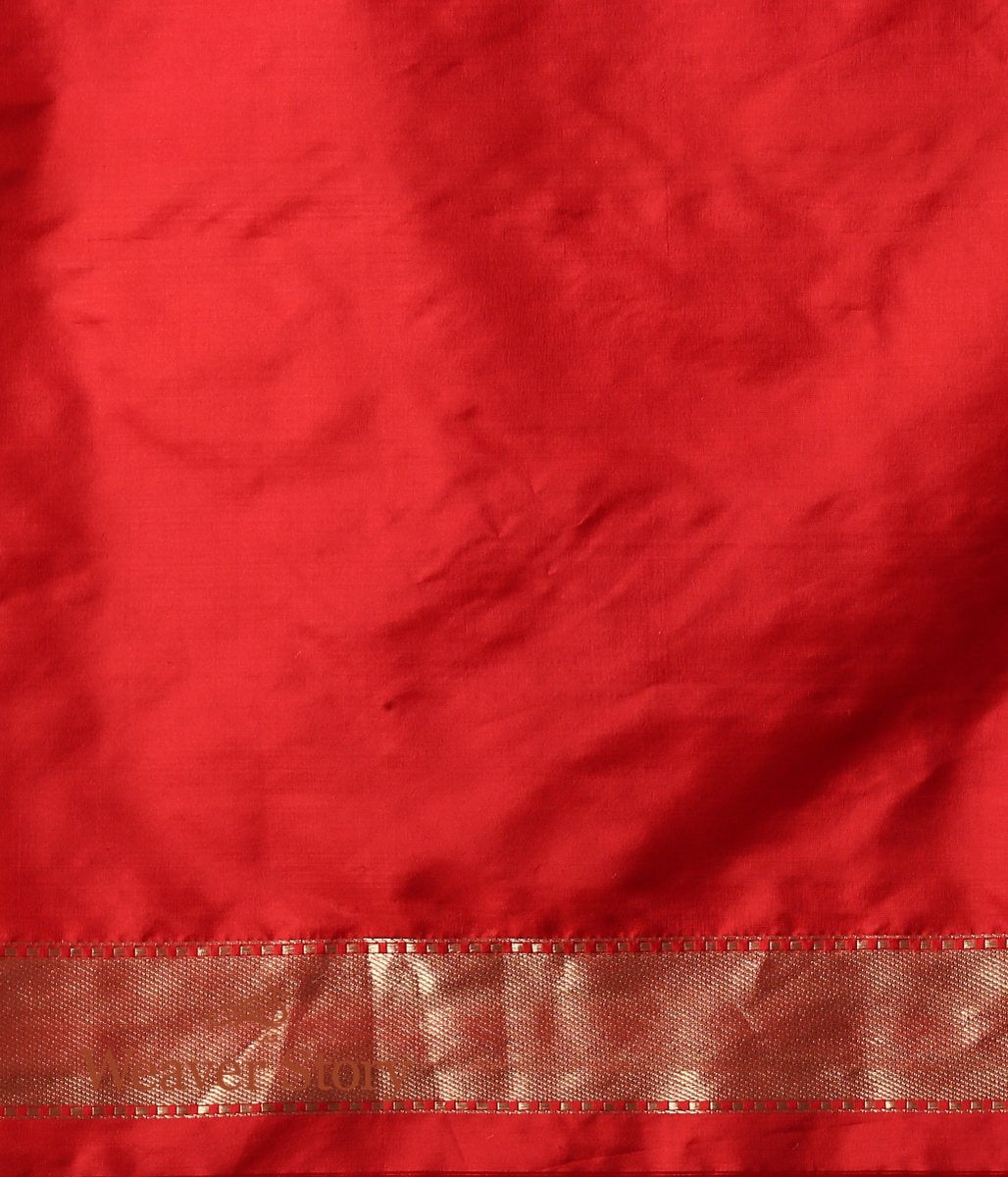 Handwoven_Red_Kimkhab_Shikargah_Saree_WeaverStory_05